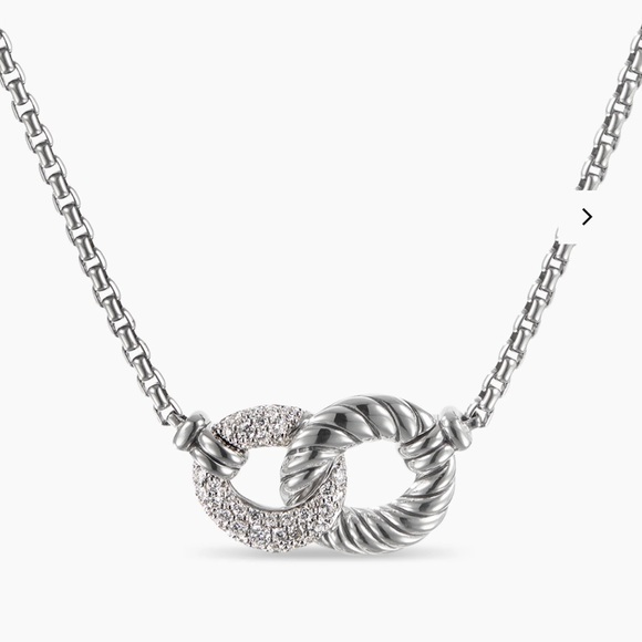 David Yurman Jewelry - David Yurman Belmont Curb Necklace with 0.23 Carats Pave Diamonds
